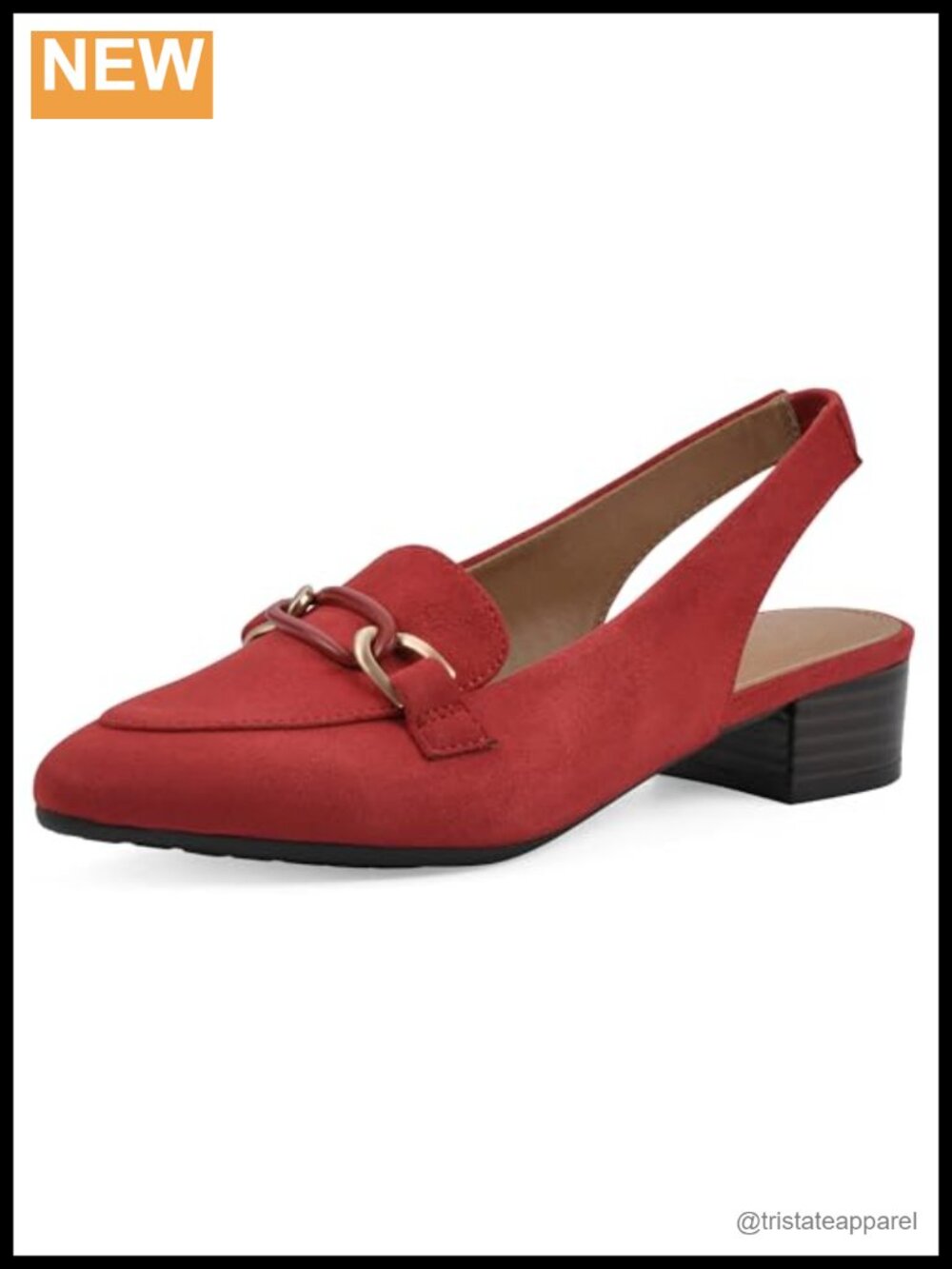 Boreal Low Block Heel Slingback Pointed Toe Loafer Textile
